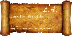 Lendler Arnolda névjegykártya
